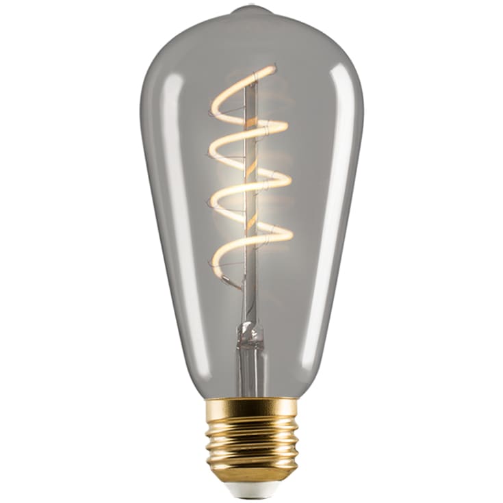 e3light Vintage E27 edisonlampa, rökfärgad