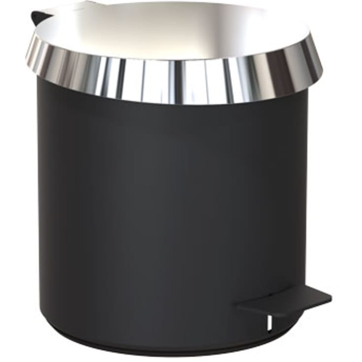 FROST pedalbøtte 250, matt svart/polert lokk. Kapasitet: 6 liter.