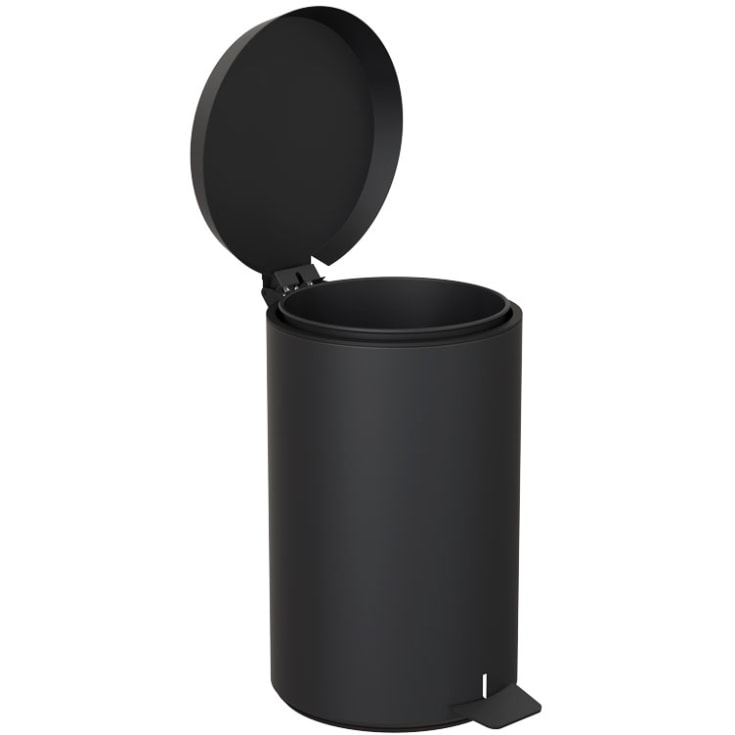 FROST pedalbøtte 350, matt svart/matt svart lokk. Kapasitet: 10 liter.