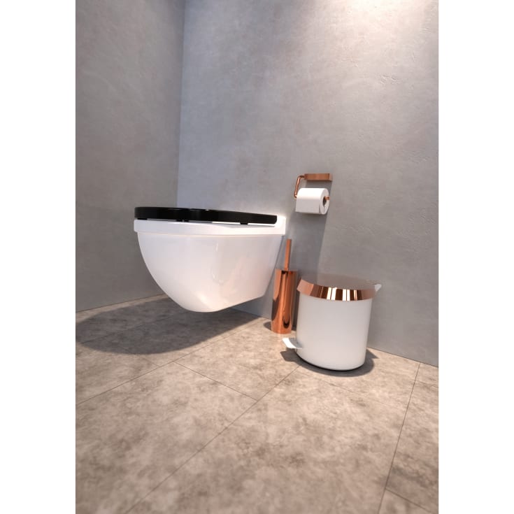 Frost Quadra toalettbørste 3, gulv, polert kobber