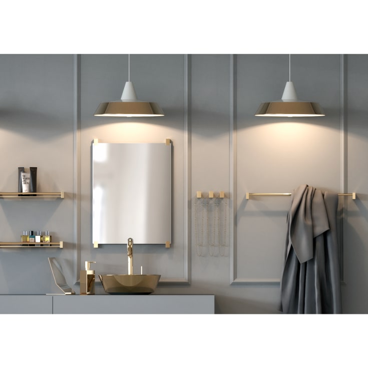 Frost Quadra såpedispenser 5, frittstående, polert gull. 200 ml.