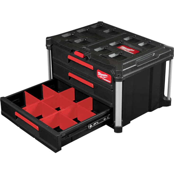 Milwaukee Packout skuffeboks, med 3 skuffer