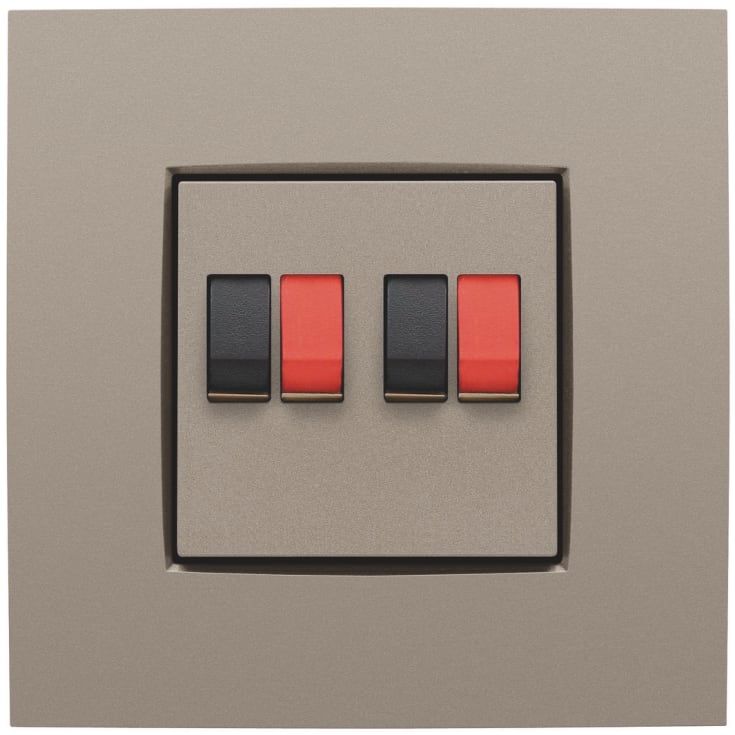 Deksel for dobbel høyttalerkontakt, bronse