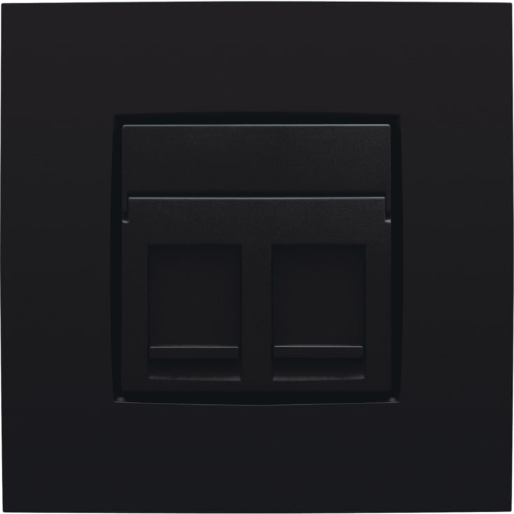 Afdækning til dataudtag 2xRJ45, dark brown