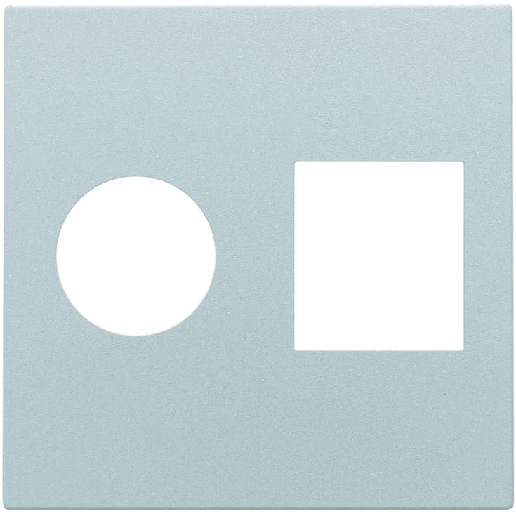 Deksel for kombinasjonskontakt, 1 x koaksial + 1 x RJ45, sterling sølv