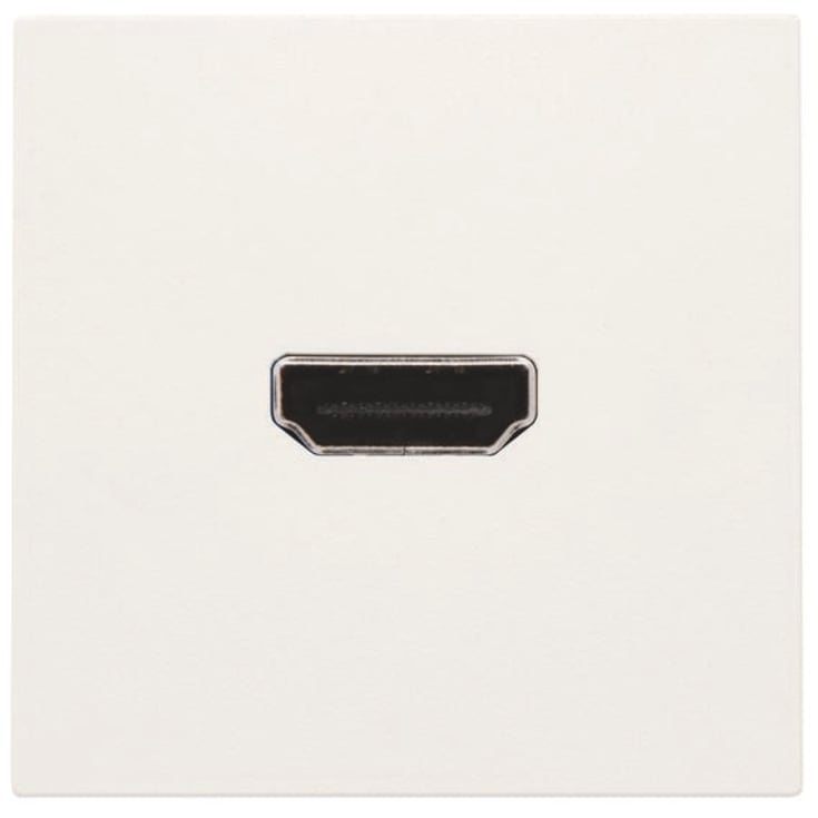 HDMI udtag med HDMI connector for stikmontering, white