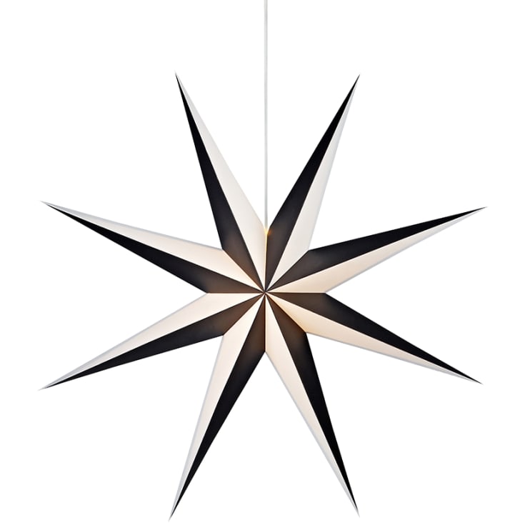 Markslöjd Alva adventsstjärna med ljus, 75 cm, vit/svart