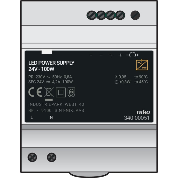 Niko Home Control Modulär strömförsörjning 24 VDC, 100 W