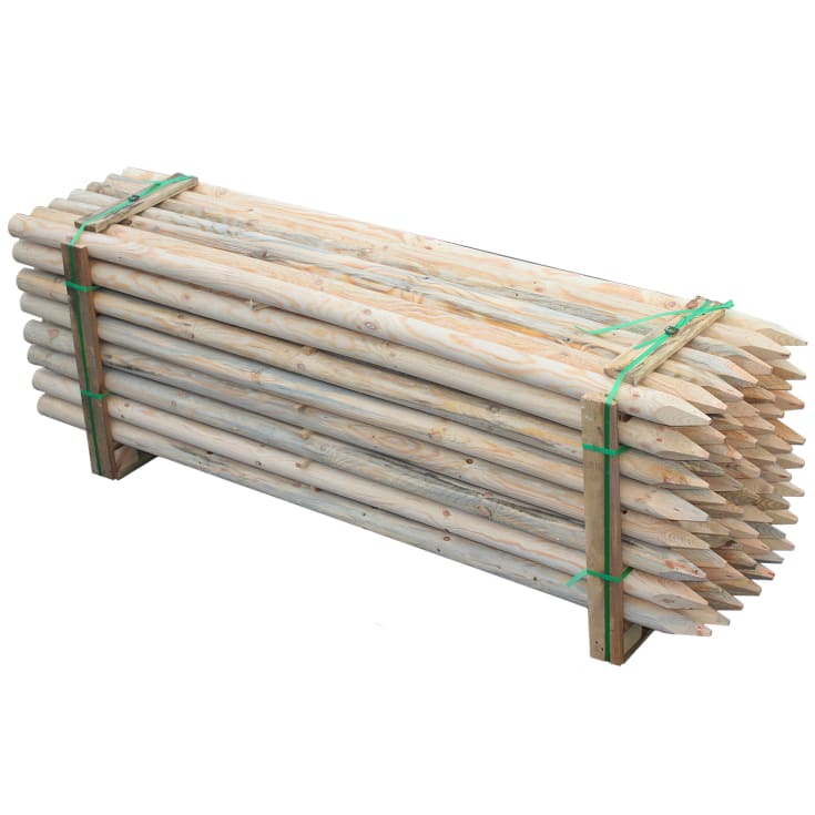 NSH træpæl 7 x 200 cm, rund, ubehandlet