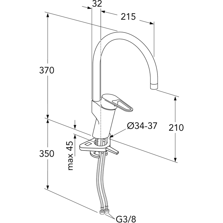 Gustavsberg Nautic køkkenarmatur, krom
