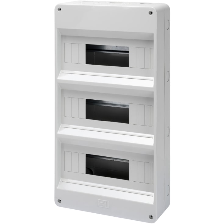 Gruppetavle 3x12 modul, grå uden Låge, IP40