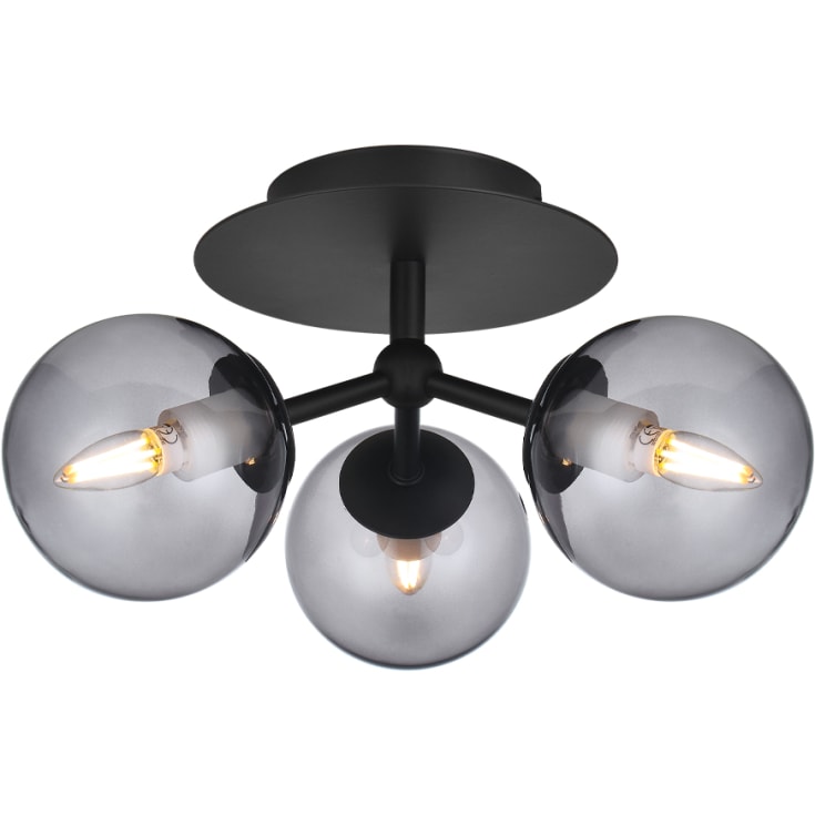 Halo Design Atom Trio taklampa, rökfärgad