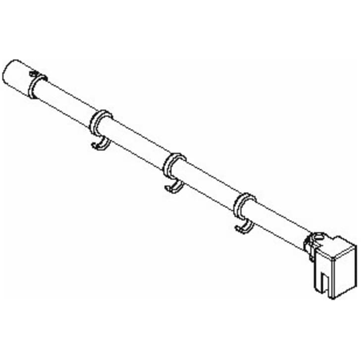 Kermi Raya TWD stabiliseringsarm, 120 cm, 90°, krom