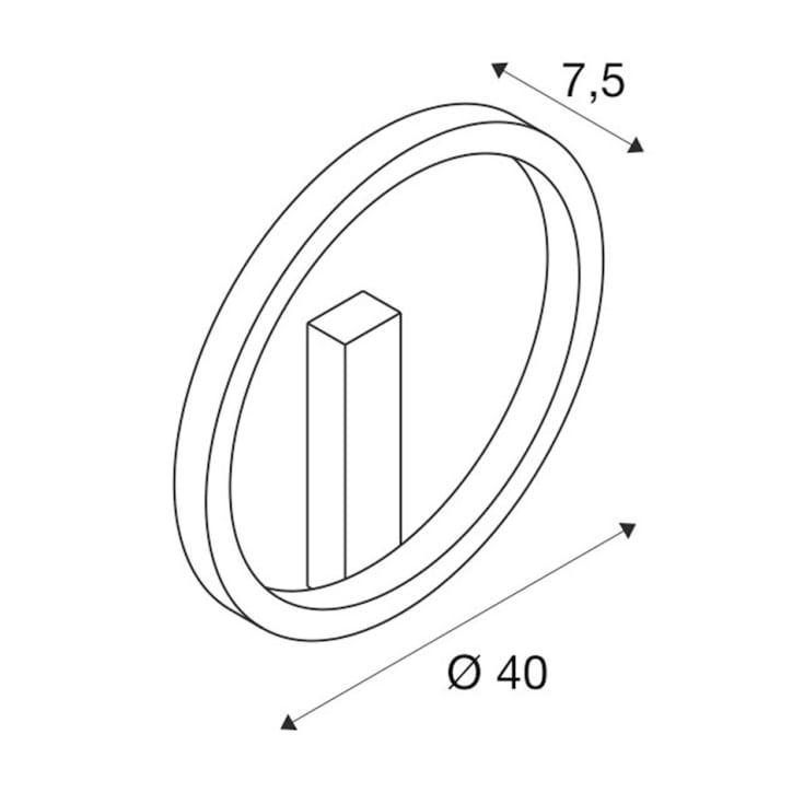 SLV One væglampe, sort, Ø40 cm