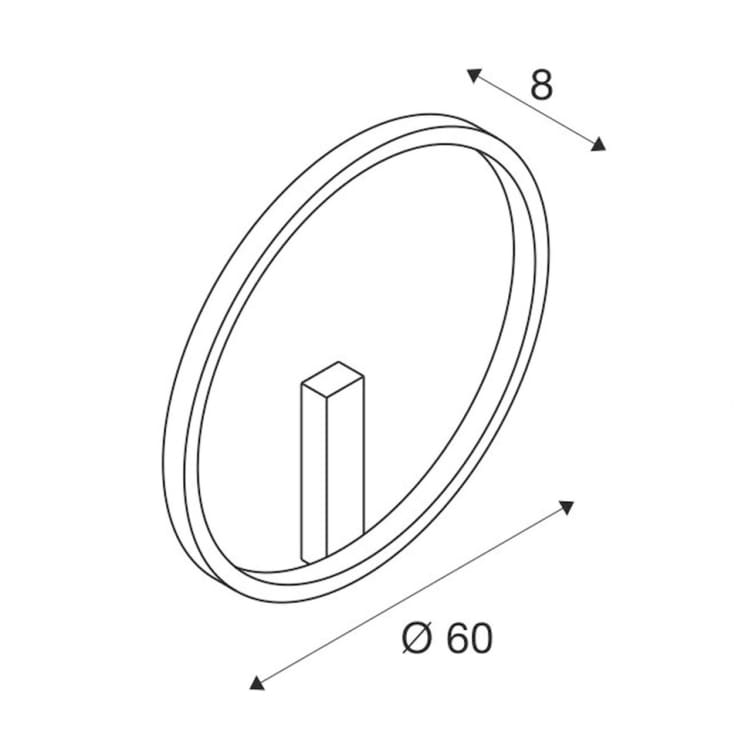 SLV One væglampe, sort, Ø60 cm