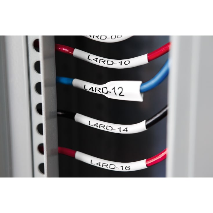 DYMO® XTL tape, krympeflex, 12 mm, sort på hvid