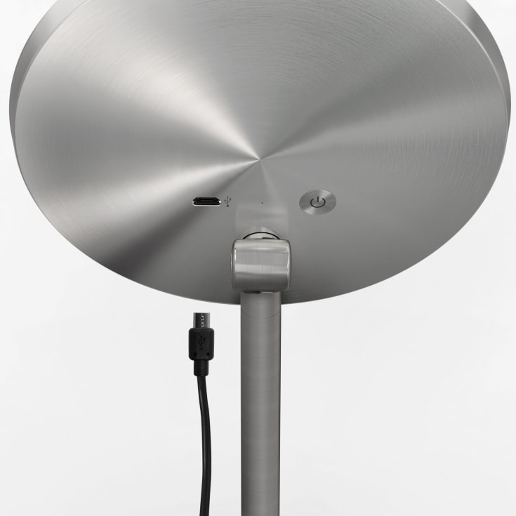 Simplehuman makeup spejl med lys, Ø14,5 cm, børstet rustfrit stål