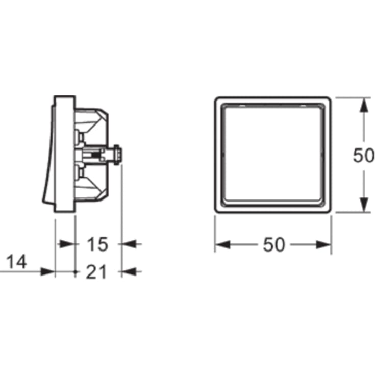 LK Fuga Afbryder 1-pol med rød lampe, 1 modul, Koksgrå