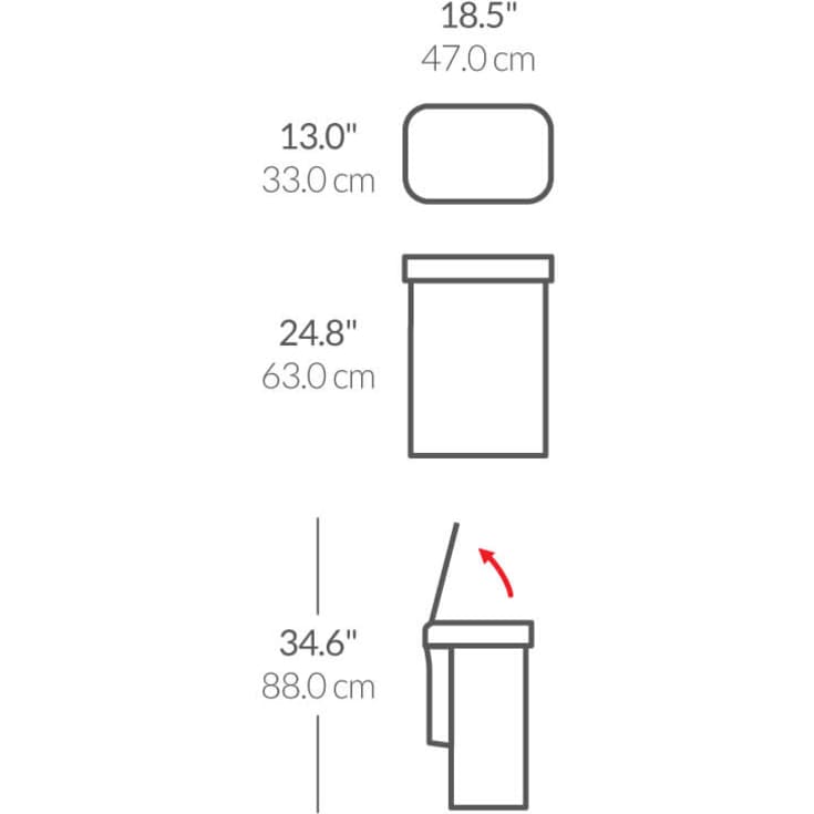 Simplehuman affaldsspand, 58 liter, sensor, børstet stål