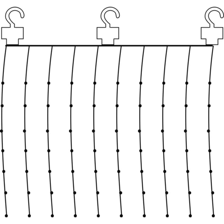 Star Trading Dew Drop lysnet til ophæng, 1x1 m