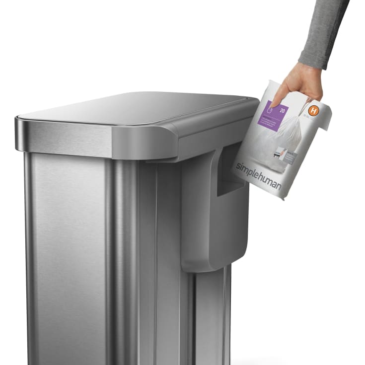 Simplehuman affaldsspand, 58 liter, pedal, børstet stål
