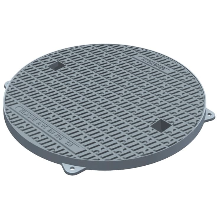 Duco 600 x 35 mm karm/dæksel med lås, rund, fast, 1,5 t, GG