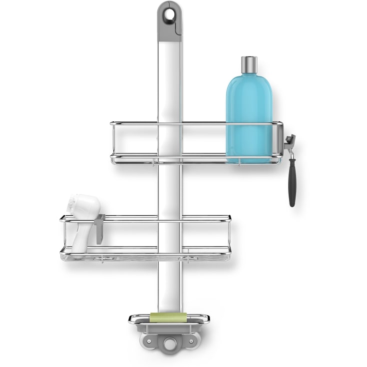Justerbar shower caddy, mat rustfri stål