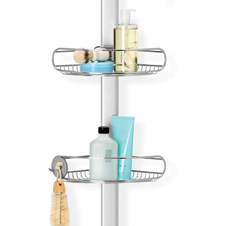 Shower caddy, teleskop, mat rustfri stål