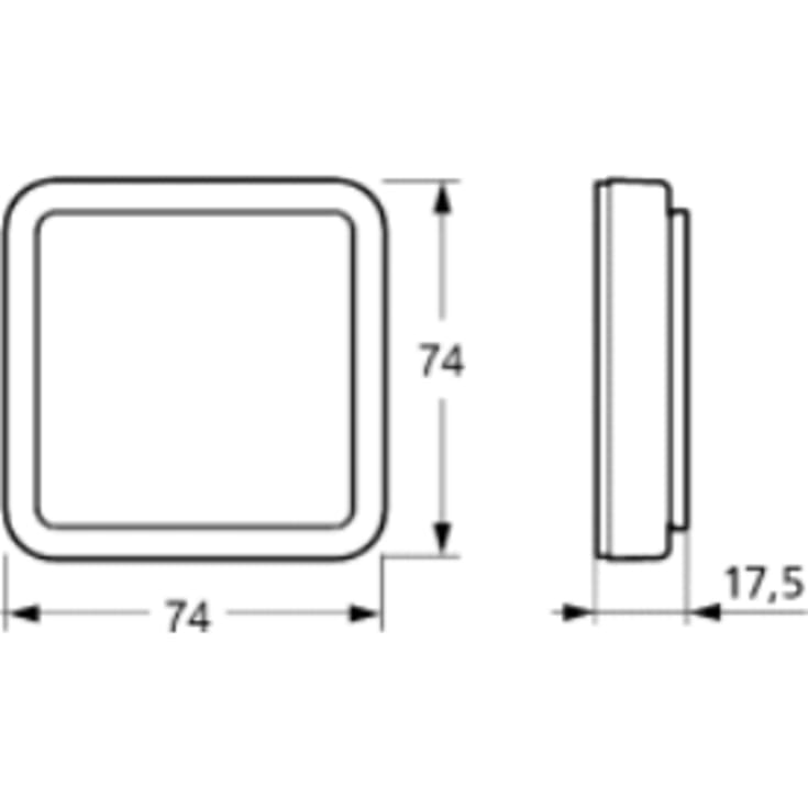 LK Opus 74 adapterdæksel med membran, lysegrå