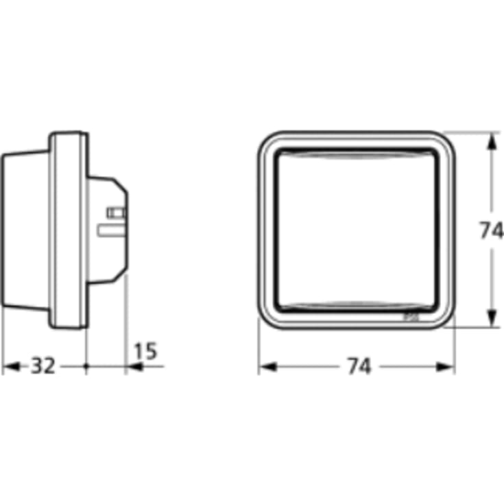 LK Opus 74 blænddæksel, 1 modul, lysegrå