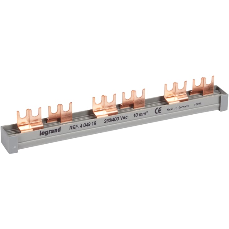 Legrand gaffelsløjfeskinne, 4P, 1 række, 12 gafler