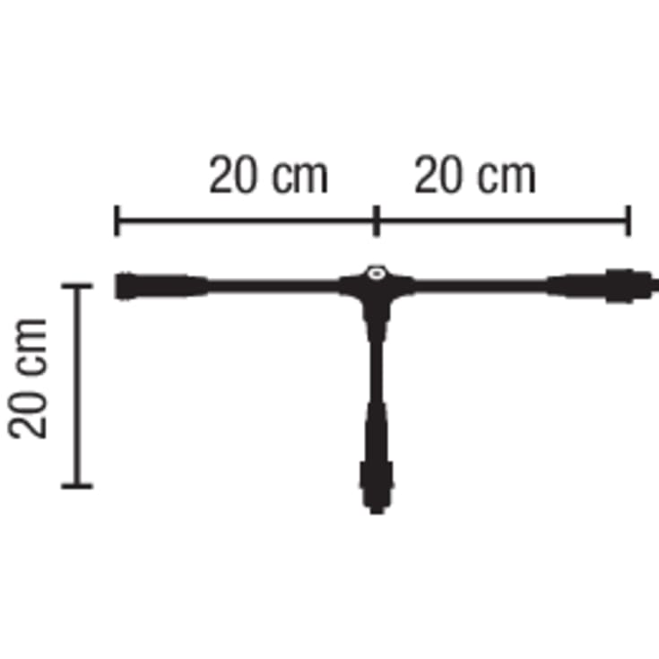 MK Quickfix t-fordeler, 230V, 2 udgange, sort