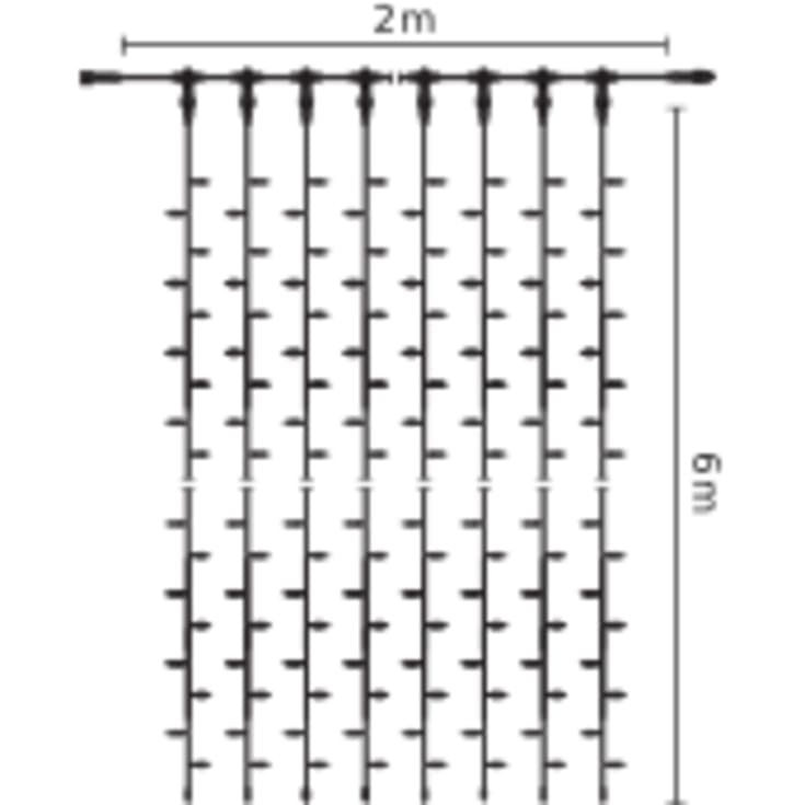 MK Drape Lite LED lyskæde, 1200 koldhvid, 230V