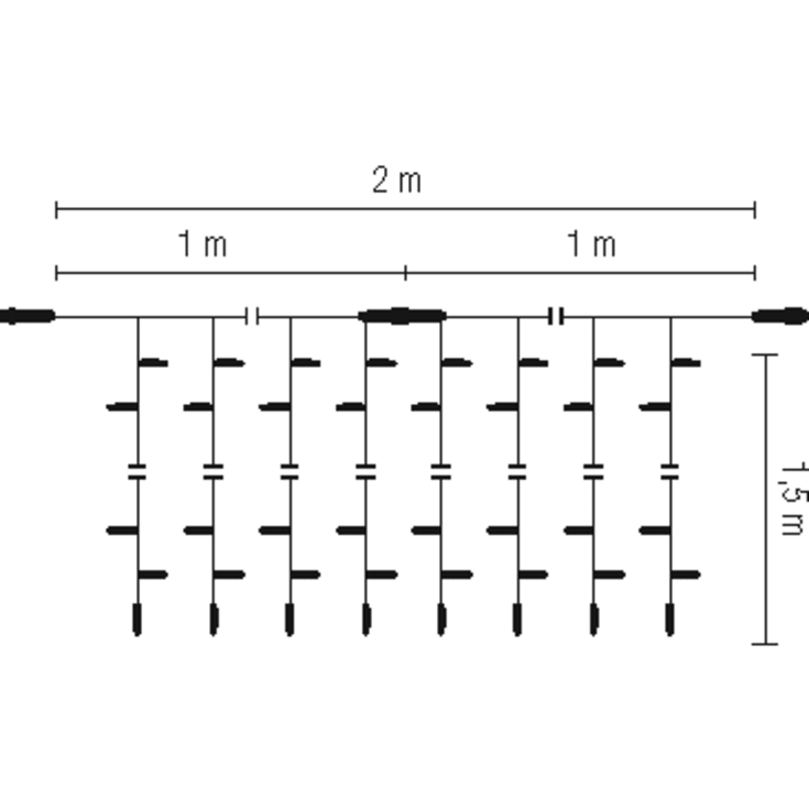 MK Drape Lite LED lyskæde, 200 varmhvid, 36V