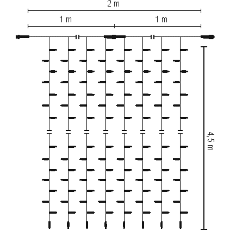MK Drape Lite LED lyskæde, 600 varmhvid, 36V