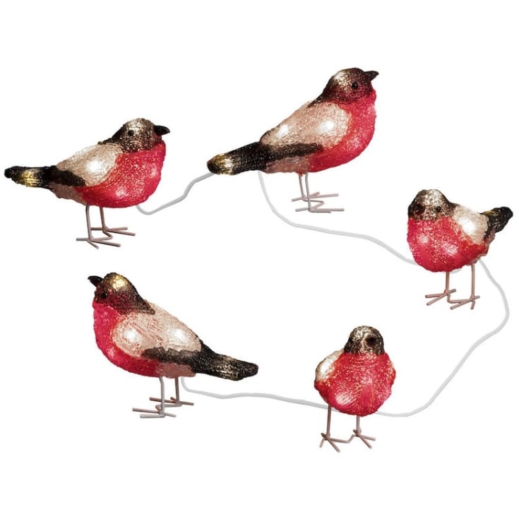 8 stk Konstsmide fugle, rødkælk