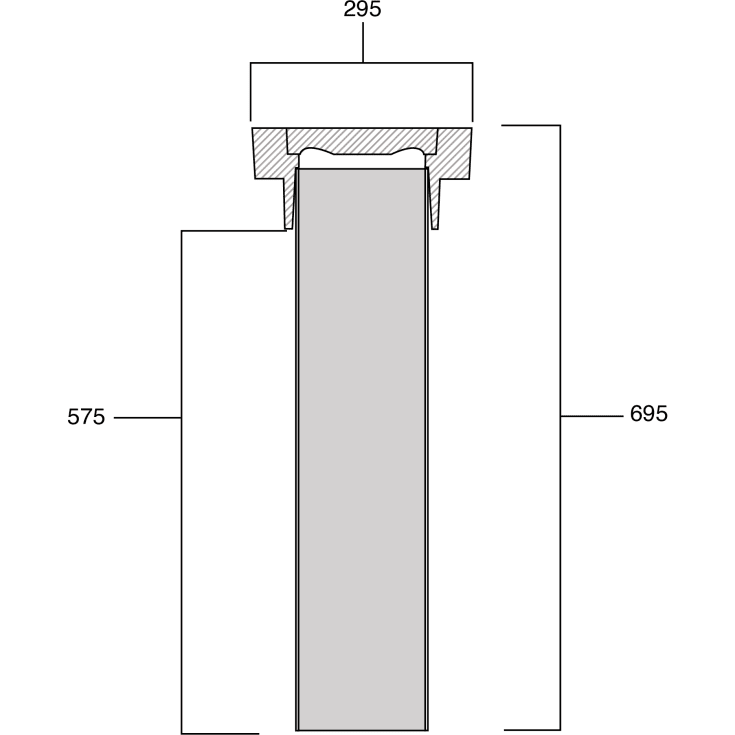 NID 160/200mm firkantet komposittdeksel med plastskjørt, 12,5t