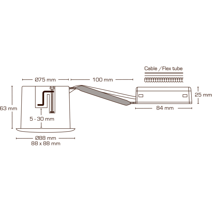 Scan Products Luna Quick Install indbygningsspot, 2700K, mat hvid