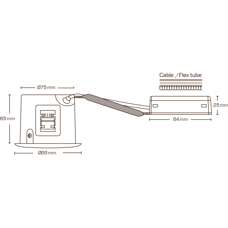 Scan Products Alda downlight, GU10, borstat aluminium