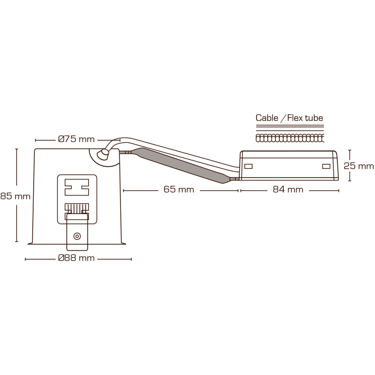 Scan Products Zeta indbygningsspot, GU10, galvaniseret stål