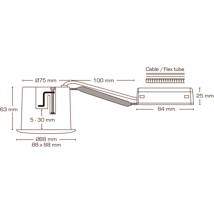 Scan Products Luna Quick Install indbygningsspot, 4000K, mat hvid, 10-pak