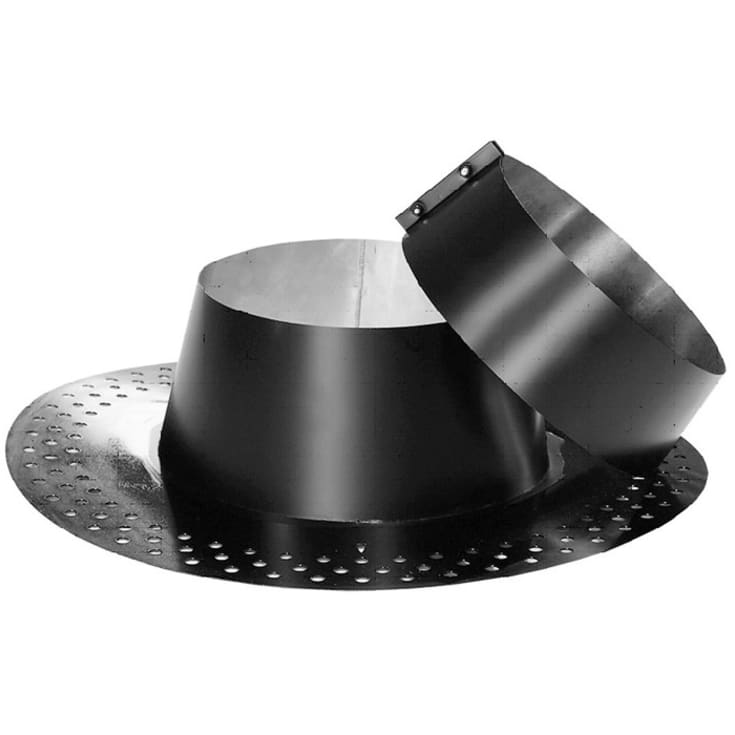 Takbeläggning Ø300 MM 0-10° svart med aluminiumfläns för takpapp