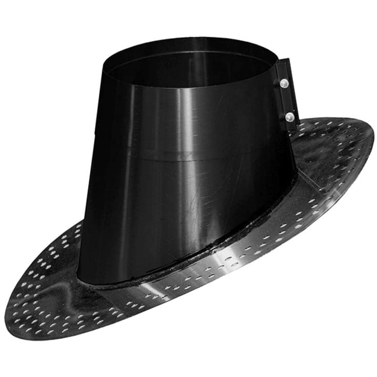 Taginddækning Ø270 MM 11-32° sort med aluflange til tagpap