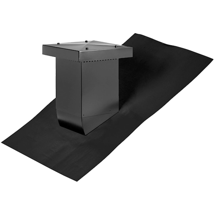 Aftrækshætte alu 200x200 MM flex 10-55° uisoleret m Fast Flash