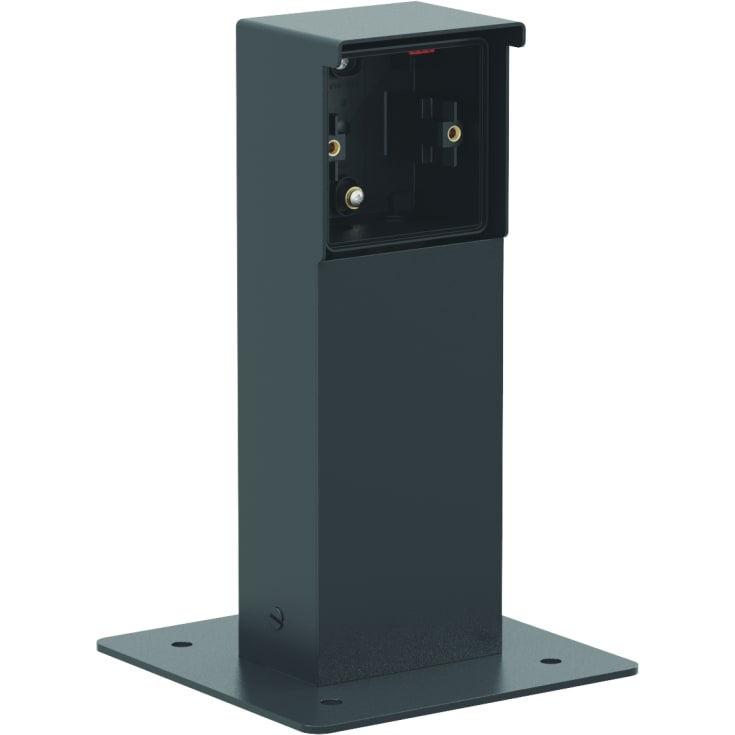 Hydro stikkontaktsøjle med 1 modul inklusiv flange, sort