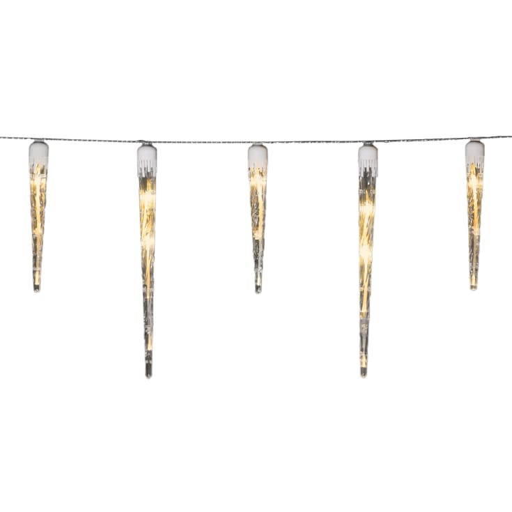 Konstsmide istappar ljusslinga utomhus, 48 bärnstensfärgade ljus