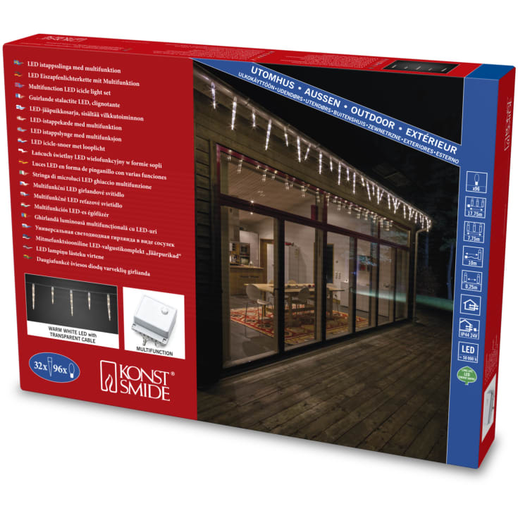 Konstsmide istapper lyslenke, 32 stk., varmhvit lys