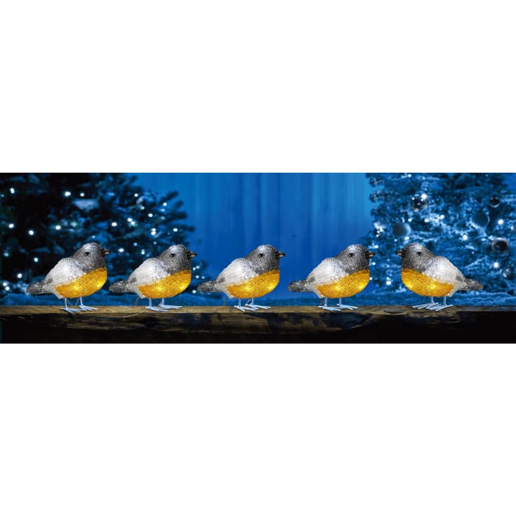 Veli Line ljusslinga, fåglar, grå/gul, 5 st