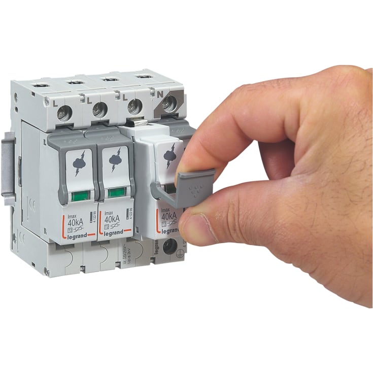 Legrand transientbeskyttelse, type 2, 3P+N, 40 kA