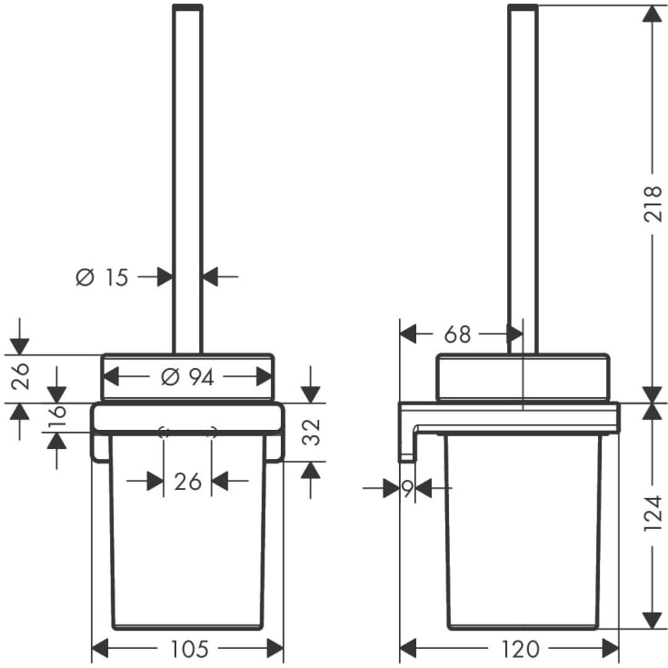 Hansgrohe AddStoris toiletbørste, krom